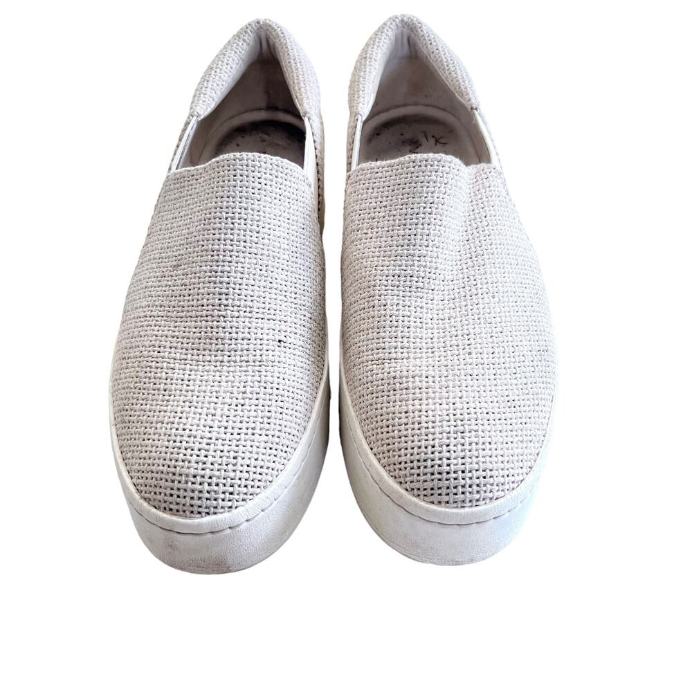 Vince Warren Platform Slip-on Sneakers Beige Linen Size 6.5
